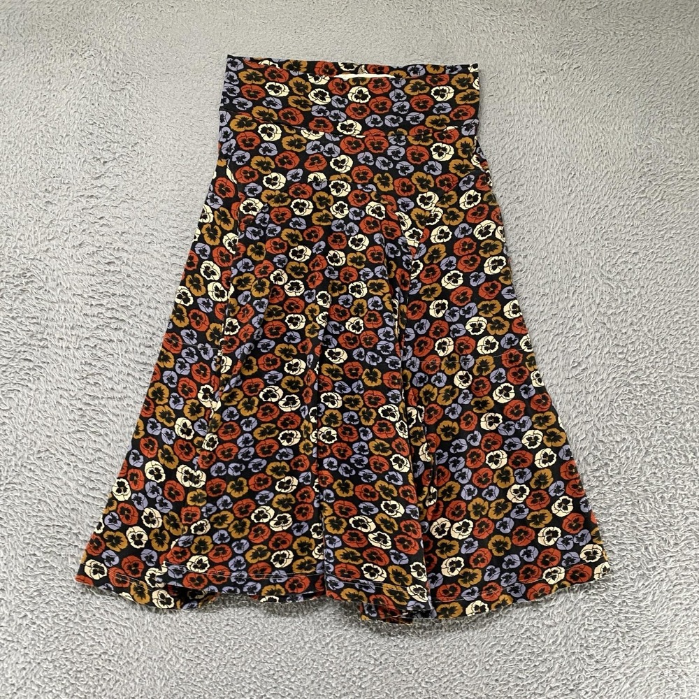 Effie's Heart Midi Skirt Womens Large Poppy Floral Jersey A-Line Pockets Fall